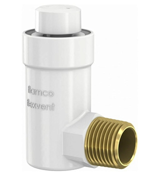 Воздухоотводчик авт 1/2 без отсеч клапана белый угловой Flexvent